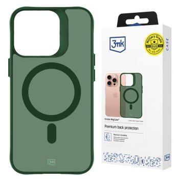 „3mk Smoke MagCase“ dėklas „iPhone 16 Pro Max“, žalias pusiau skaidrus