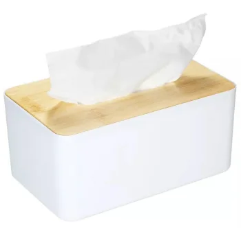 Tissue Box White/Brown