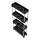 Modernhome PJJKT0104 Plastic Bathroom Shelf with 4 Tiers and Wheels, Black