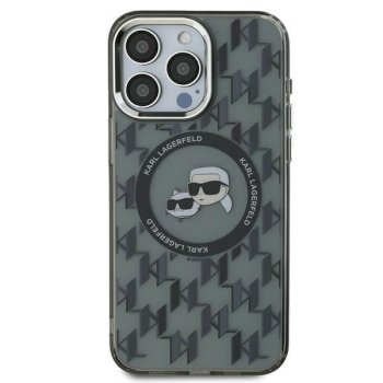 Karl Lagerfeld IML Monogram dėklas iPhone 16 Pro Max su MagSafe, juodas