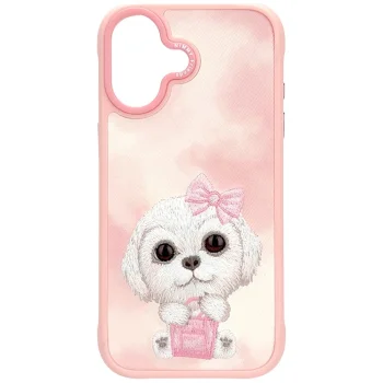 Nimmy dėklas iPhone 17 telefonui „Big Eyed Pet 2.0 Dog“, rožinis