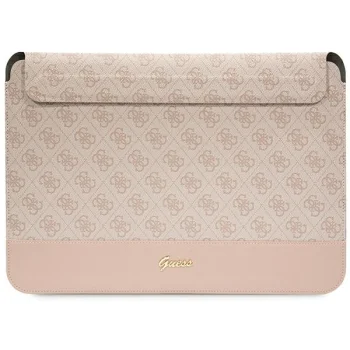 Guess 4G Stripe Metal Logo dėklas nešiojamam kompiuteriui iki 14", rožinis