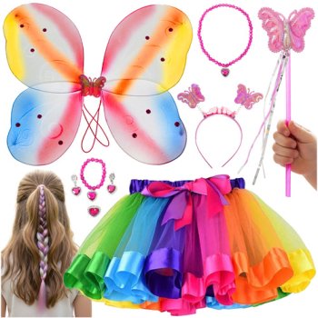 Kruzzel 26742 Butterfly Costume for Kids, 6 Pieces, Multicolor
