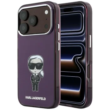 Karl Lagerfeld IML Ikonik Sketch Print MagSafe case for iPhone 18 Pro / 17 Pro, burgundy