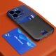 Dėklas Samsung Galaxy S23+ Leather Stand Case su kortelės kišene ir stovu, mėlynas