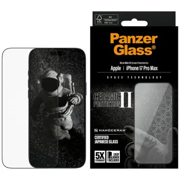 Apsauginis stiklas PanzerGlass Ceramic II Ultra-Wide Fit iPhone 17 Pro Max