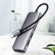 Ugreen CM195 6-in-1 USB-C šakotuvas - HDMI, 2x USB-A, PD, SD/TF, pilkas