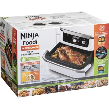 Karšto oro gruzdintuvė Ninja AF500EUWH Foodi FlexDrawer, 10.4 l, balta