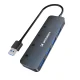 Wozinsky WHS080YSS 4 jungčių USB-A 3.0 šakotuvas su jungikliais, pilkas