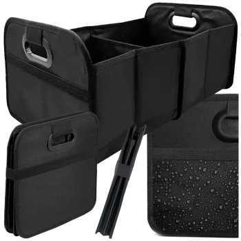 Large Car Trunk Organizer, Foldable, Black