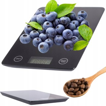 Electronic Kitchen Scale with LCD Display, Glass Surface, 5kg/1g