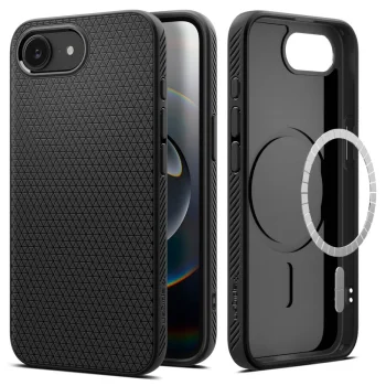 Spigen Liquid Air Mag dėklas iPhone 16e / 17e su MagSafe, Matte Black