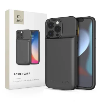 Tech-Protect PowerCase dėklas su baterija iPhone 13 / 13 Pro (4800mAh), juodas