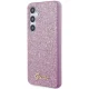 Guess dėklas Samsung Galaxy S24 telefonui Glitter Script, violetinis