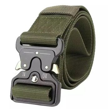 Tactical Belt for Men, Heavy Duty Webbing with Quick Release Buckle, Khaki