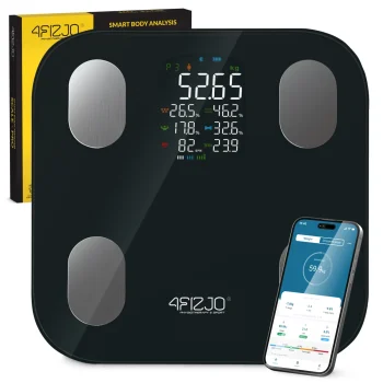 4Fizjo 1521 PRO išmaniosios svarstyklės su Bluetooth ir Wi-Fi, juodos