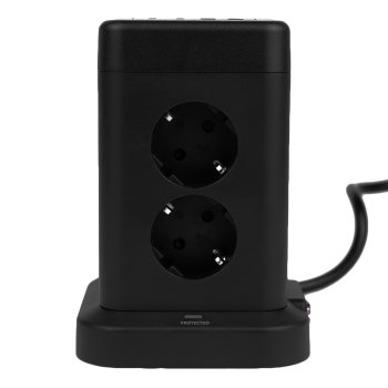 Huslog vertikalus prailgintuvas su USB ir USB-C, 8 lizdai (HUS1004)