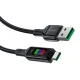 Acefast C7-04 USB-A į USB-C laidas su ekranu 60W 1.2m Juodas