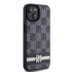 DKNY dėklas iPhone 15 / 14 / 13 telefonams Leather Checkered Mono Pattern, juodas