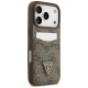 Guess 4G Nauble Card Triangle dėklas iPhone 17 Pro telefonui, rudas