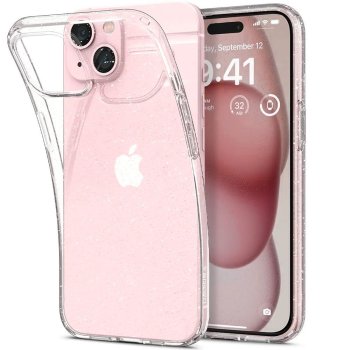 Spigen Liquid Crystal dėklas iPhone 14 Plus, skaidrus su blizgučiais