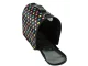 Large pet carrier bag for dogs and cats, black with dots