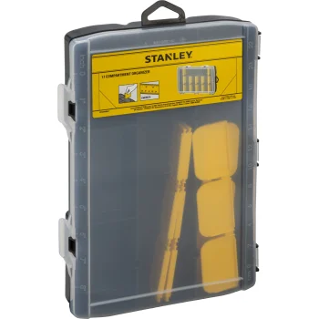 Small Parts Organizer STANLEY STST81680-1, 17 Compartments, Black / Transparent