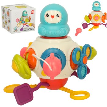 Bibi-inn UFO Sensory Toy with Pull Strings 8-in-1 Teether for Toddlers