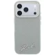 Karl Lagerfeld Saffiano Script Metal Logo MagSafe dėklas iPhone 17/18 Pro Max, smėlio