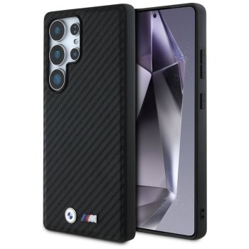 BMW Leather Carbon MagSafe Case for Samsung Galaxy S25 Ultra - Black