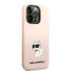 Karl Lagerfeld Silicone Choupette dėklas iPhone 14 Pro, Rausvas