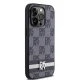 DKNY Leather Checkered Mono Pattern dėklas skirtas iPhone 14 Pro, juodas