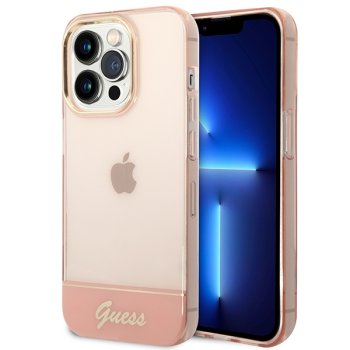 Guess iPhone 14 Pro Max Case Translucent, Pink