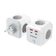 Wozinsky WKZ-4B šakotuvas kubas 4x AC 2x USB-A 2x USB-C PD 20W 4000W, baltas