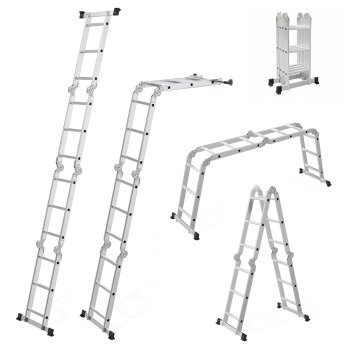 ModernHome 4x3 daugiafunkcis aliumininis sulankstomas laiptas, 150 kg