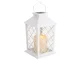 Dekoratyvinis LED žibintas su žvake, 28 x 14 x 14 cm, baltas