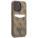 Guess 4G Triangle Logo Cardslot dėklas iPhone 13 / 13 Pro, rudas