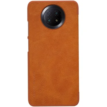 Atverčiamasis dėklas Nillkin Qin skirtas Xiaomi Redmi Note 9T 5G, rudas