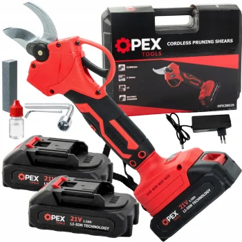 Akumuliatorinis sekatorius OPEX TOOLS OPX28029, 21V, 25 mm, su 2 akumuliatoriais ir dėklu