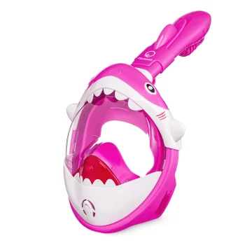 4Fizjo TSUNAMI SHARK pilno veido nardymo kaukė vaikams, rožinė