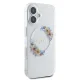 Guess dėklas iPhone 16 Plus telefonui IML Flowers Wreath MagSafe, skaidrus
