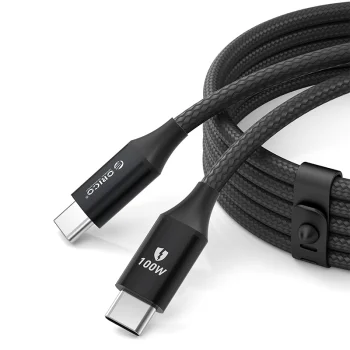 Orico CDX USB-C į USB-C laidas 100W 5A Power Delivery 1m, juodas