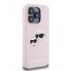 Karl Lagerfeld iPhone 15 Pro Max dėklas Silicone Karl & Choupette MagSafe, rožinis