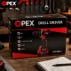 Akumuliatorinis smūginis gręžtuvas OPEX TOOLS OPX28011 21V 50Nm, 2x 3.0Ah