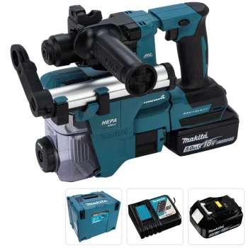 Akumuliatorinis perforatorius Makita DHR183RTWJ 18V LXT SDS-Plus 1.7 J (1x 5.0 Ah, Makpac)