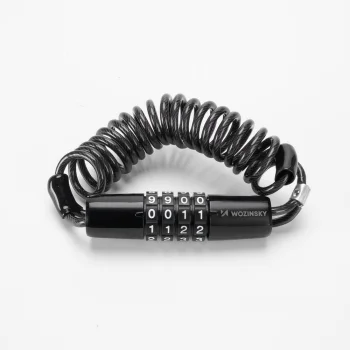 Wozinsky WBN-01R dviračio ir šalmo spyna, 4 skaitmenų kodas, 1.5m - juoda