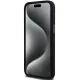 DKNY dėklas „iPhone 15 Pro“ telefonui „Liquid Silicone Metal Logo“, juodas