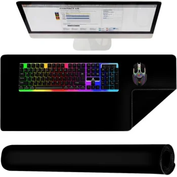 Izoxis XXL Pelės ir klaviatūros kilimėlis 90x45 cm, Juodas