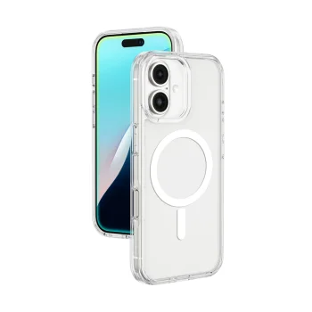 Dėklas AmazingThing Minimal Mag skirtas iPhone 16 su magnetiniu žiedu, skaidrus