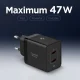 Tinklo įkroviklis Spigen Essential EE472EU 2-port USB-C 47W GaN - juodas